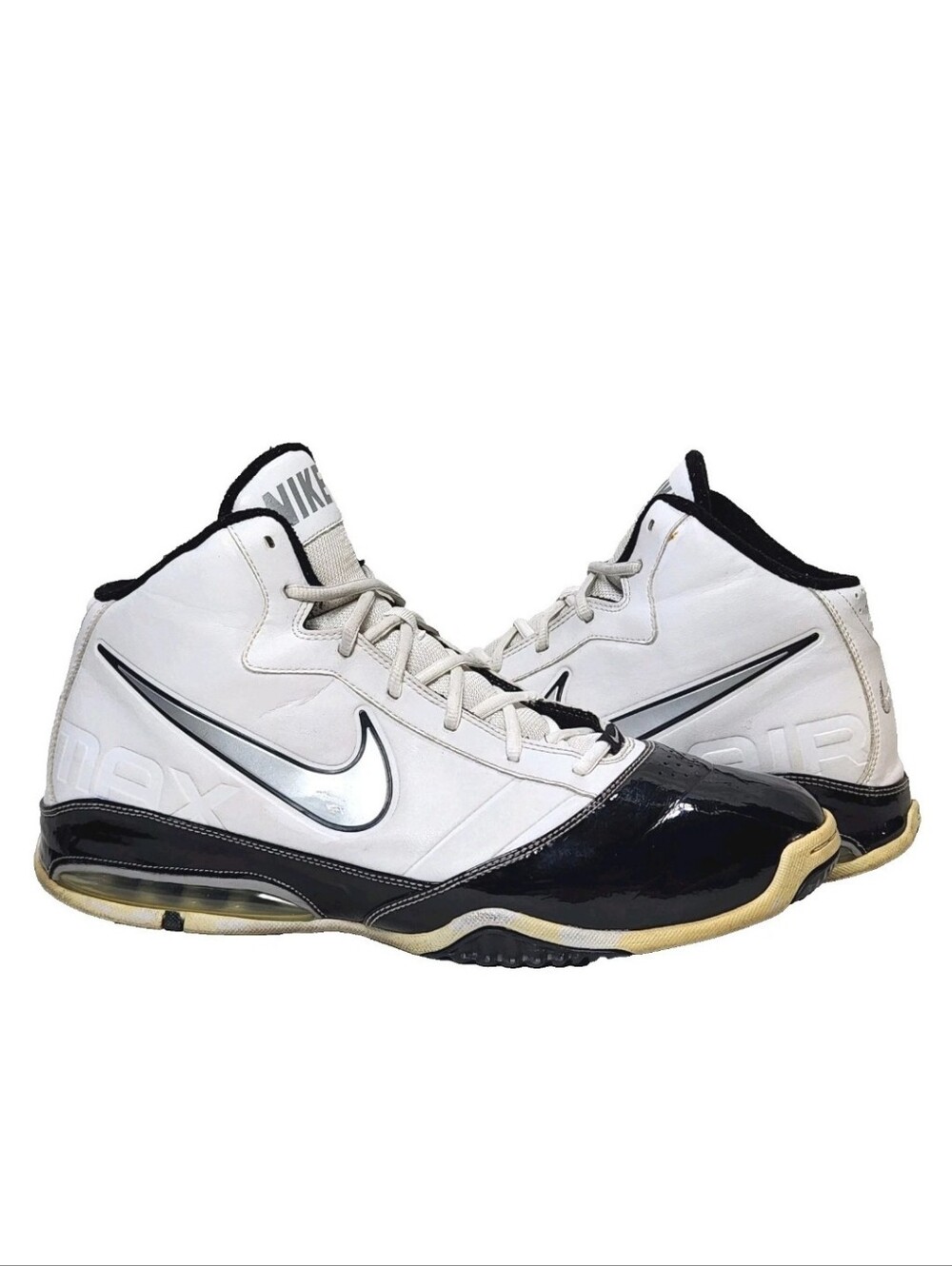 NIKE Air Max Turnaround Sz 13 White/Black/Silver Metallic 386237-101